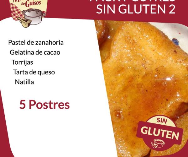 Postres Pack Sin Gluten 2 (5 Postres). Asesorados por ASPROCESE-FACE RESTAURACIÓN.