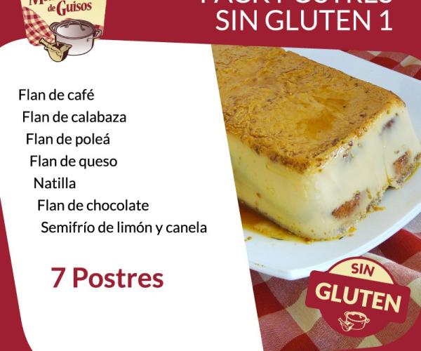 Postres Pack Sin Gluten 1 (7 Postres). Asesorados por ASPROCESE-FACE RESTAURACIÓN.
