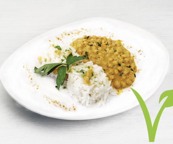 Curry de garbanzos con arroz
